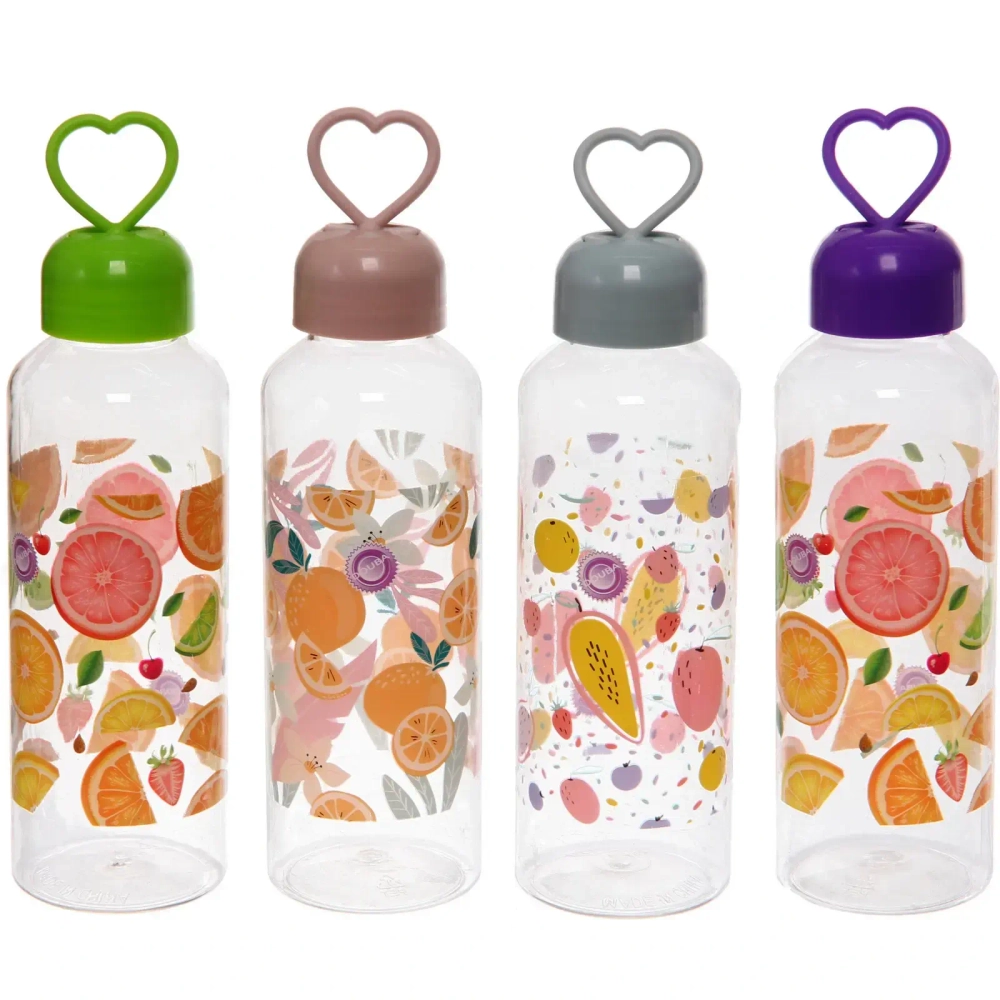 Бутылка питьевая пластиковая 550мл «Свежесть фруктов», микс цветов