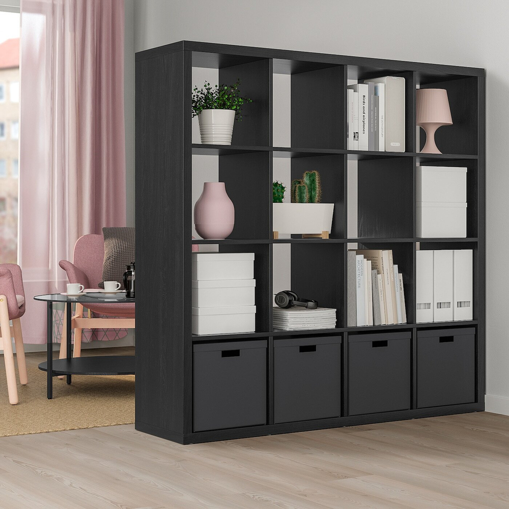 IKEA TJENA  (ИКЕА ТЙЕНА)  -  Контейнер с крышкой, черный, 32x35x32 см
