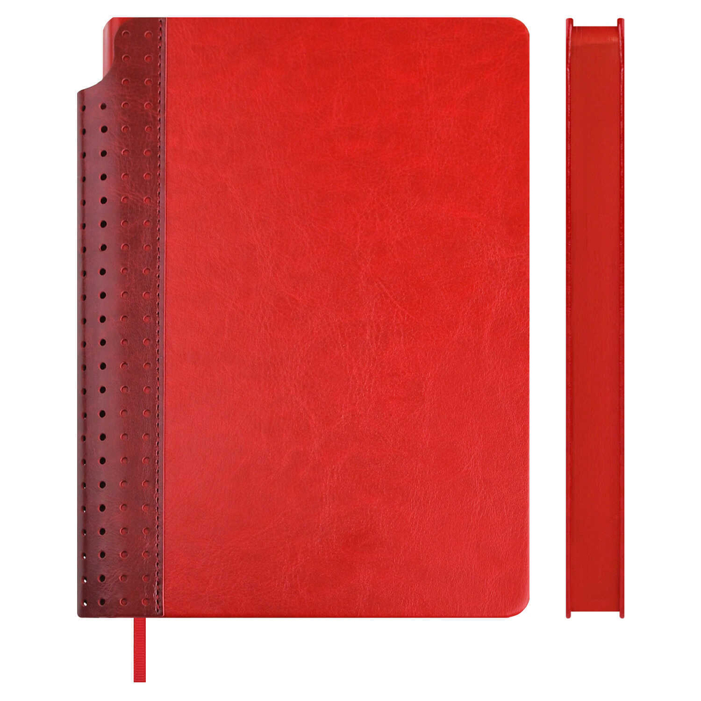 Ежедневник недатированный ESCALADA, #ДУМАЙ КАК МИЛЛИАРДЕР, А5, 160 л., арт. 70650/ 15 САРИФ КРАСНЫЙ (кожзам: 146х211 мм, интегральный переплёт, материал обложки: искусственная кожа "Сариф"; способ крепления блока: ниткошвейный; декор: металлические у