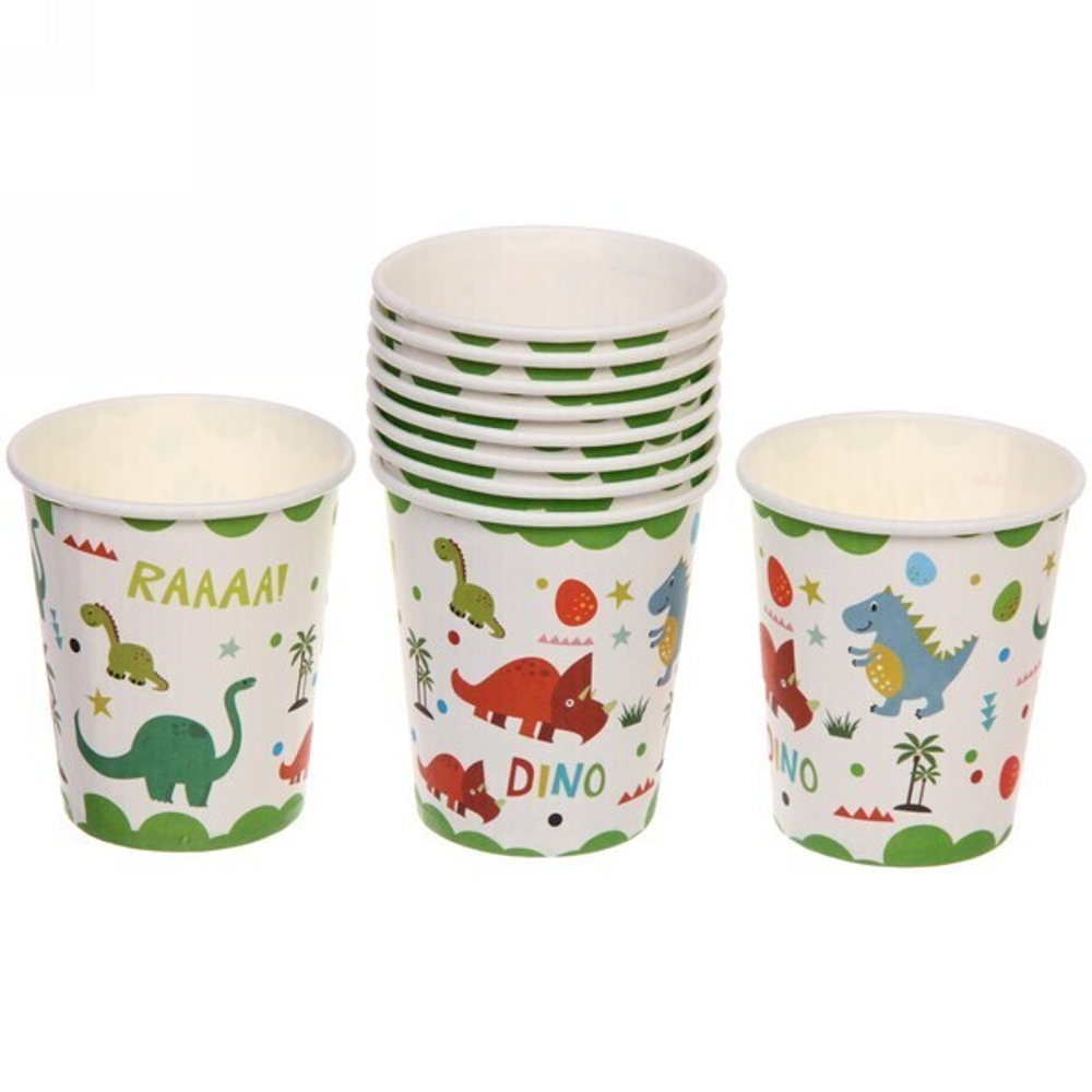 Стакан бумажный 0,2л в наборе 10 шт «Динозаврики»