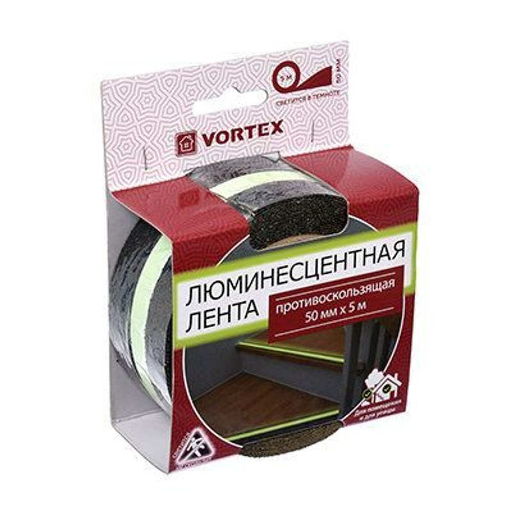 Противоскользящая лента Vortex 5х500 см сигнальная люминесцентная 24161