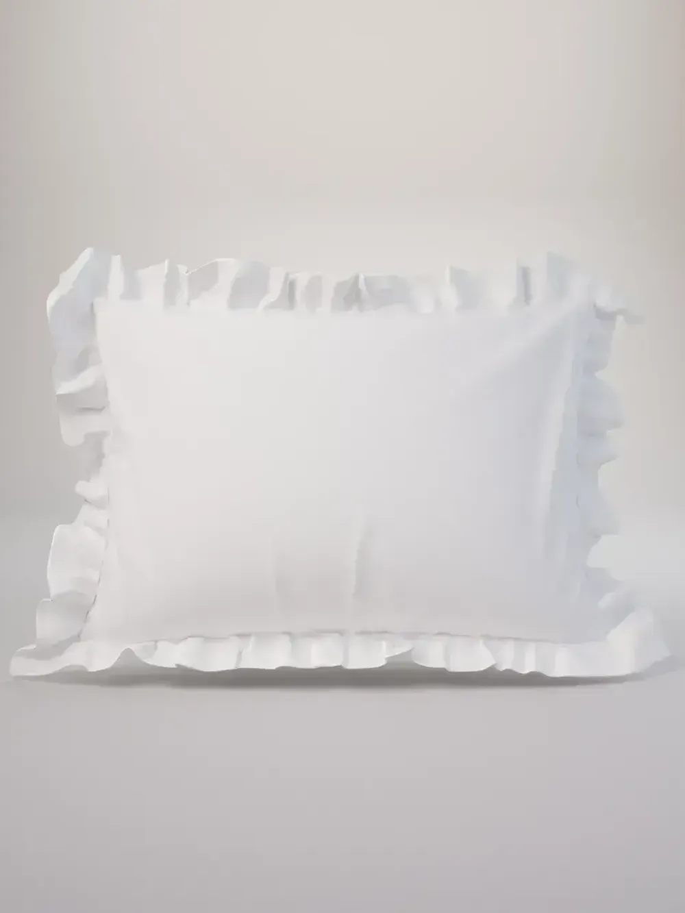 Декоративная наволочка с рюшами, оборками "Беляночка" 50х70 см, 1 шт, без молнии