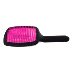 Расческа для волос JANEKE Curvy  с изргнутой ручкой  (черная с фуксией)