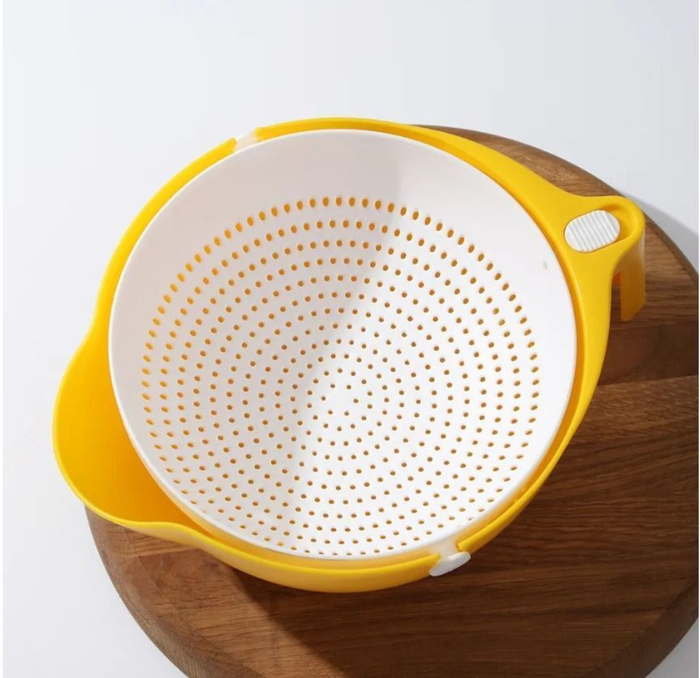 Миска - дуршлаг 2в1 со сливом