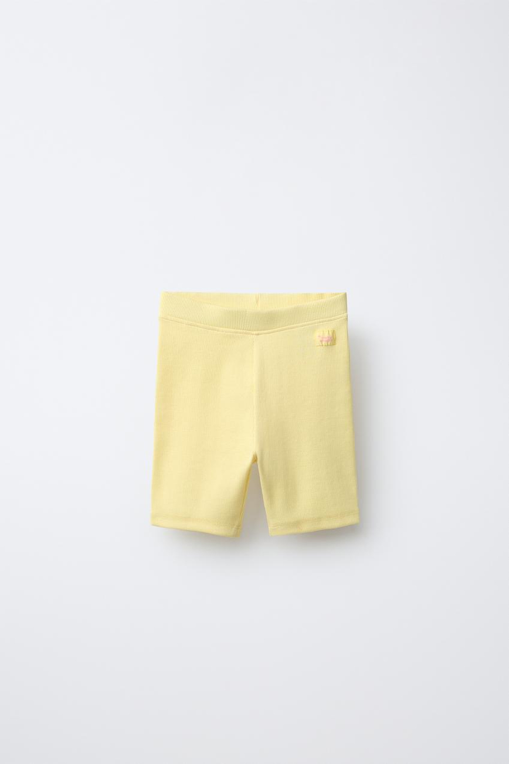 ZARA ВЕЛОСИПЕДКИ В РУБЧИК, ЖЕЛТЫЙ