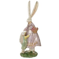 GAEM Фигурка декоративная "Зайчиха с зайчонком", L11 W9,5 H25 см