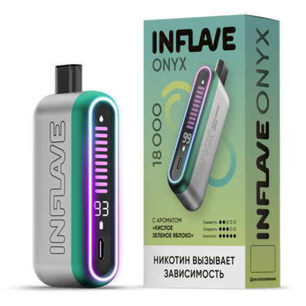 Inflave Onyx Кислое зелёное яблоко 18000 затяжек 20мг (2%)