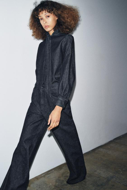 ZARA ДЖИНСЫ WIDE LEG С ВЫСОКОЙ ПОСАДКОЙ — ZW COLLECTION, СИНИЙ