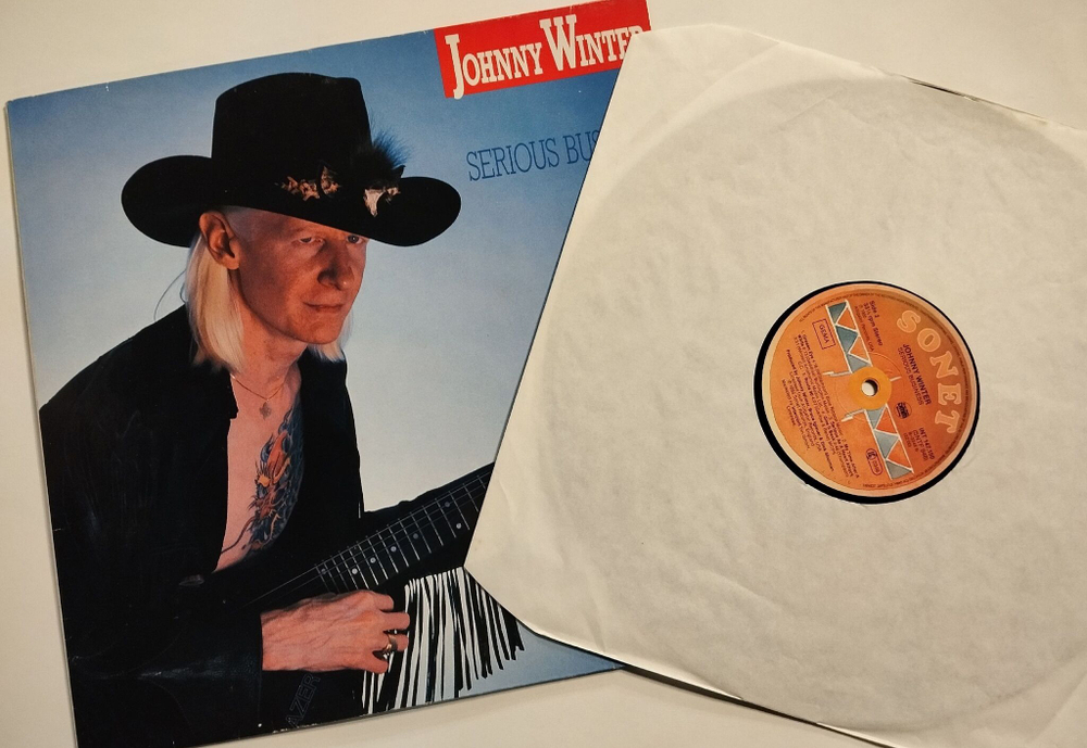 Винтажная виниловая пластинка LP Johnny Winter Serious Business (Germany 1985)