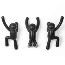 Вешалки-крючки Buddy 3 шт. черные Umbra
