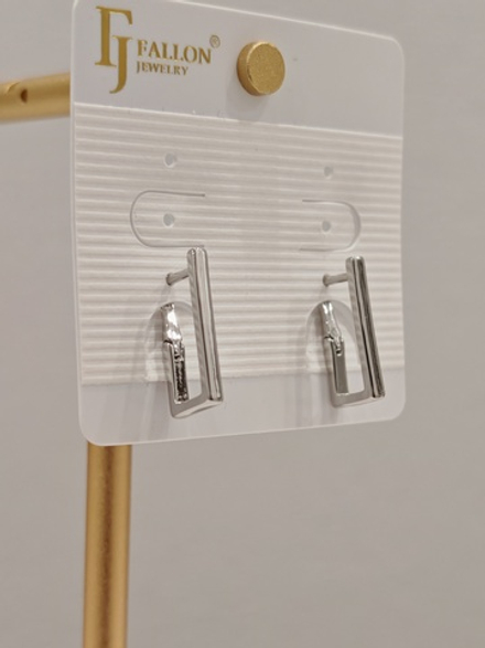 Серьги Fallon «Прямоугольники» Silver