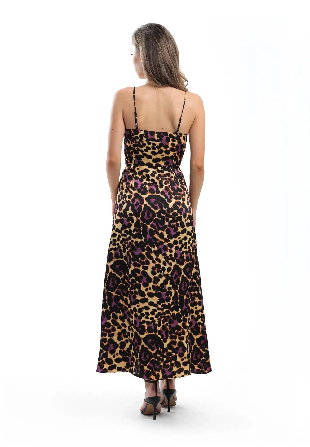 Платье на бретелях animal print