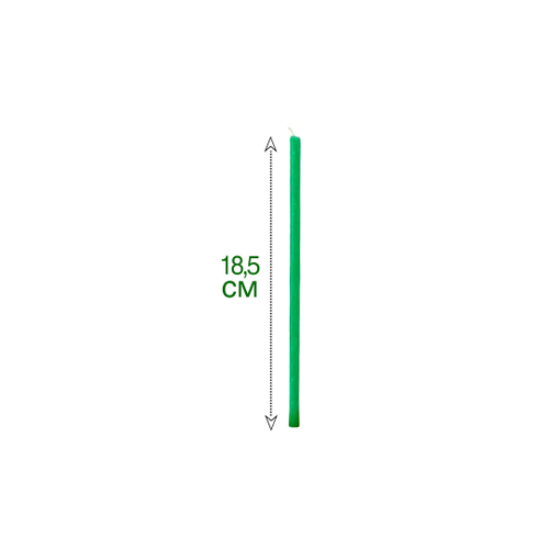 Свеча зеленая № 80, воск, 18,5x0,6 см