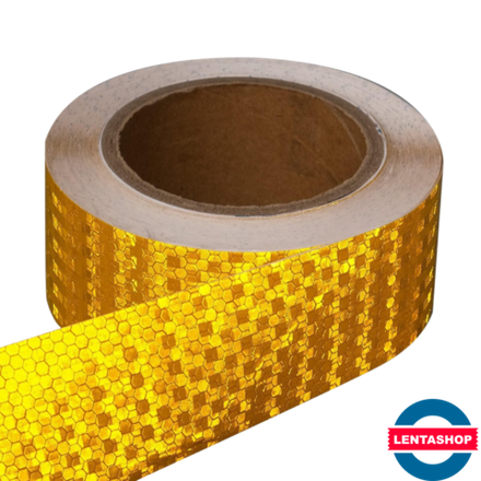 Жёлтая светоотражающая лента 50 мм х 15 м