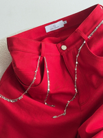 Джинсы красные