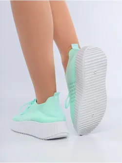 Слипоны на высокой подошве мокасины летние текстильные