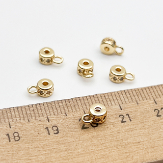 Бейл, цвет золото, фианиты, размер 7*3,3 мм, цена за 1 шт