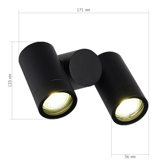 SL9011.402.02 Светильник уличный потолочный ST-Luce черный/белый GU10 2*50W ECOLLO