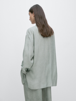 Massimo Dutti Жакет с карманами, фисташково-зеленый