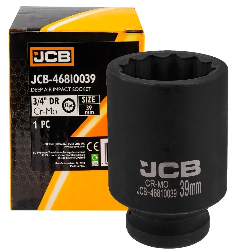 Головка ударная глубокая 3/4'', 39мм (12гр.) JCB JCB-46810039