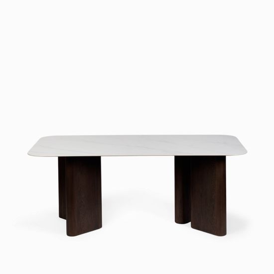 Обеденный стол Fabio 180х90 деревянные ножки, столешница из камня 