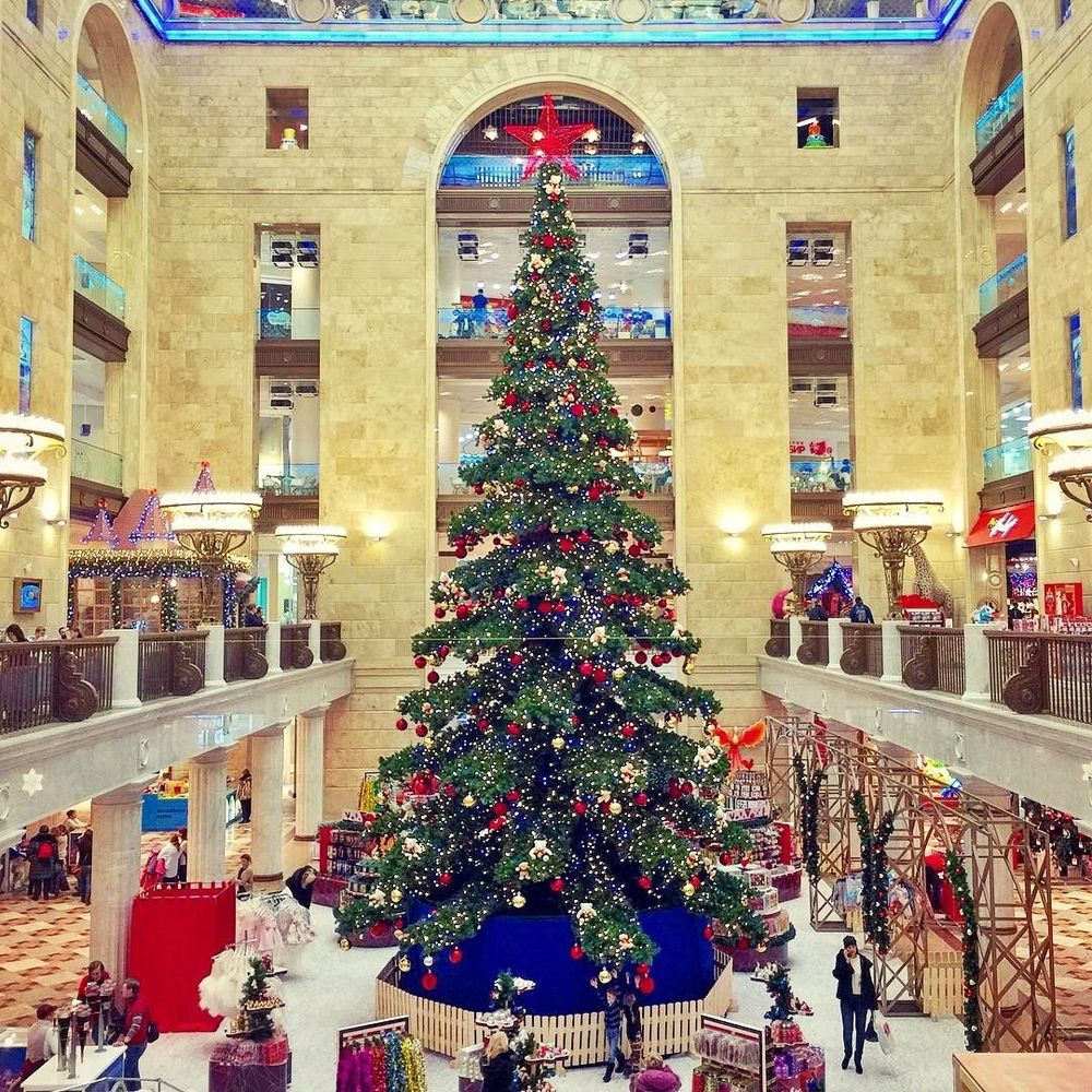 Светодинамическая елка ствольная - встроенная гирлянда: Теплый свет - "Таежная" от 11 до 21 м