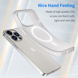 Мягкий чехол с вставками белого цвета и поддержкой MagSafe для iPhone 13 Pro, серия Frosted Magnetic