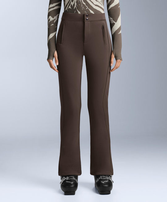OYSHO Водонепроницаемые расклешенные брюки SKI полной длины, коричневый