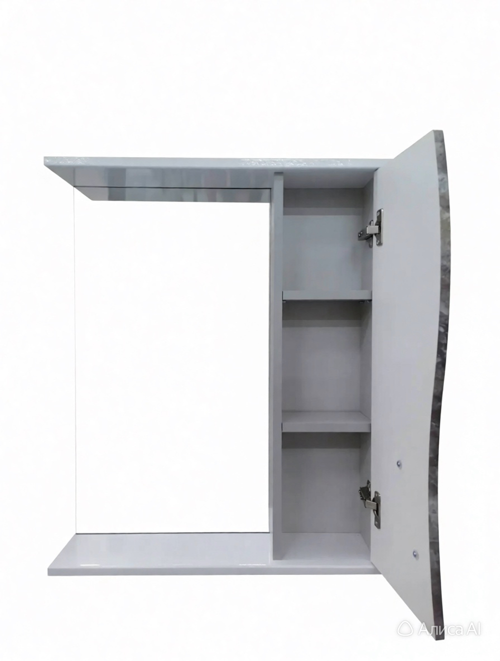 Зеркало - шкаф Алекса 60 серый + темный мрамор