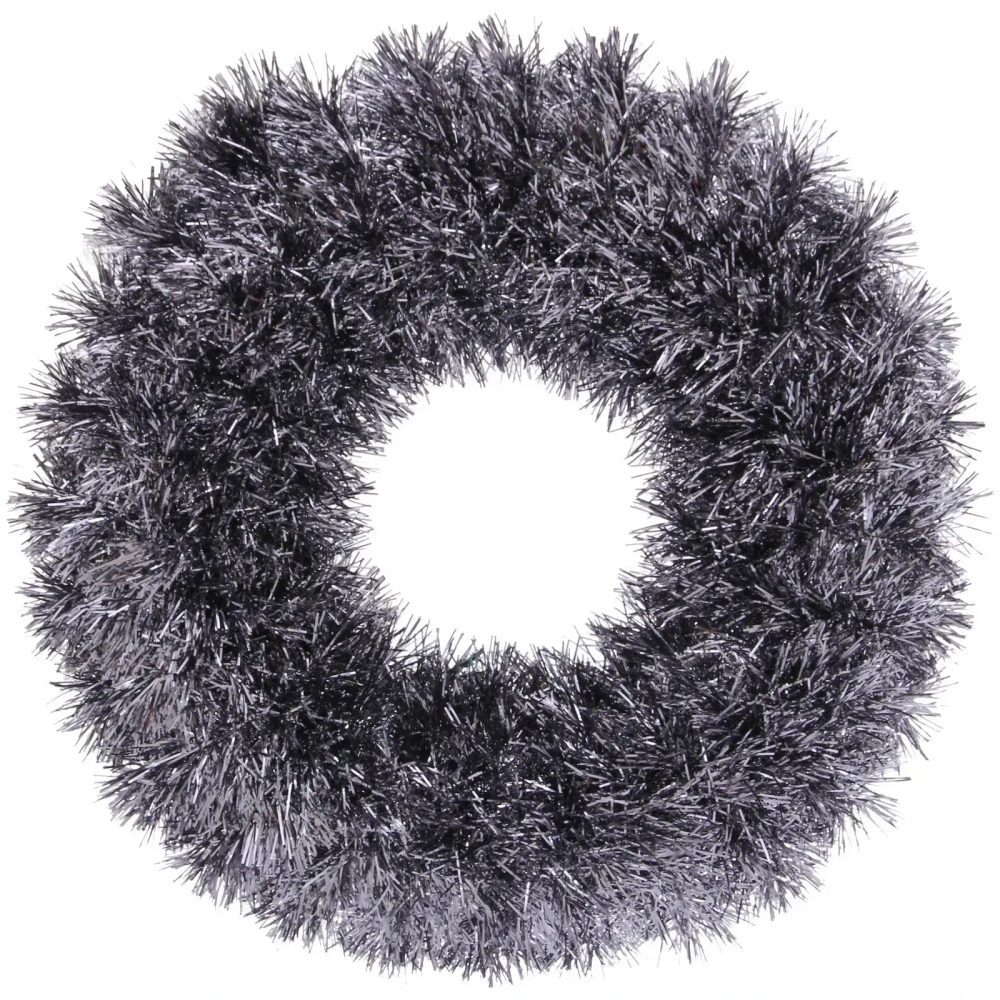 Венок декоративный TINSEL «Яркие переливы» 38 см, Графит
