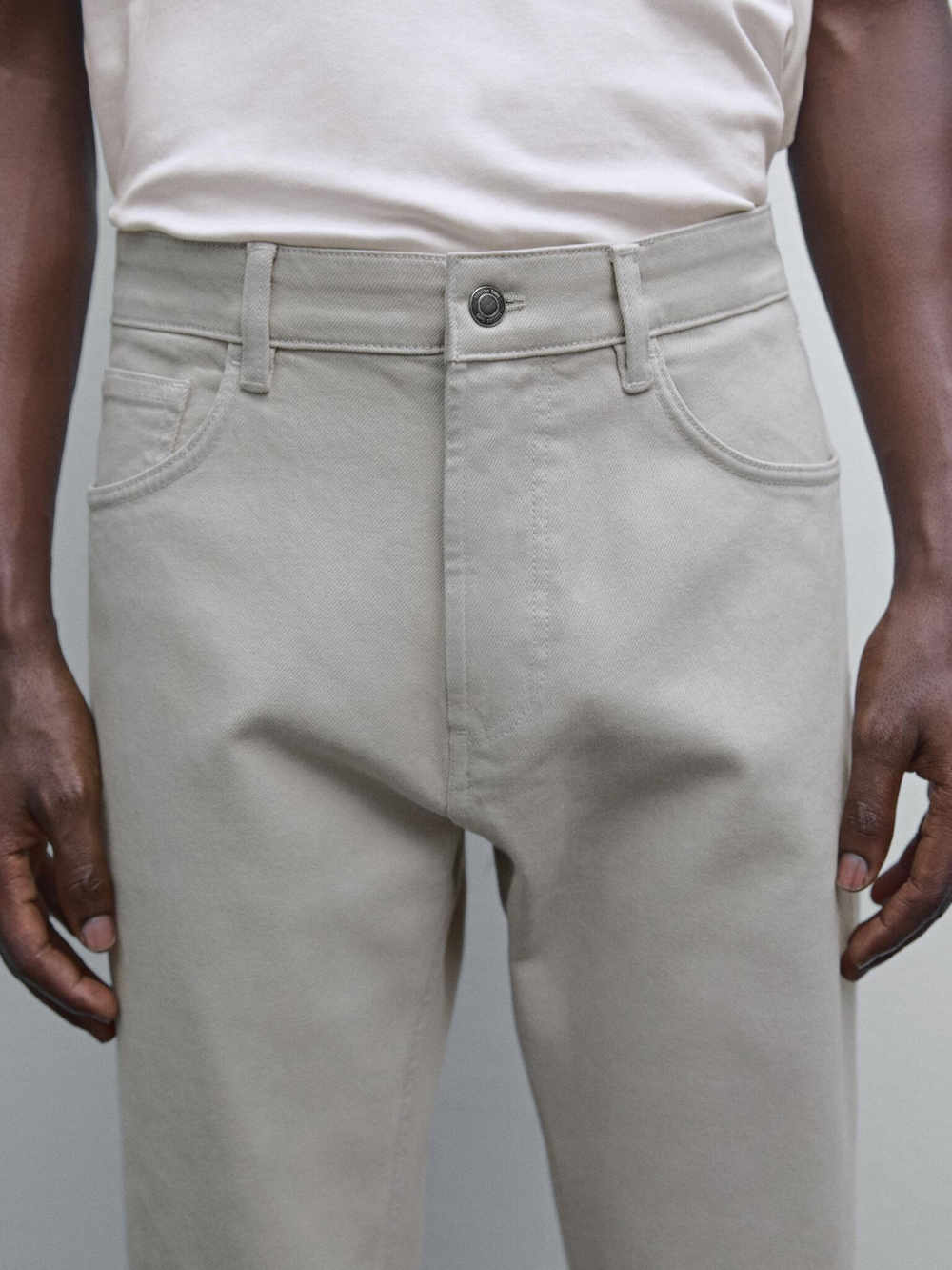 Massimo Dutti Джинсы Slim Fit, серо-бежевый