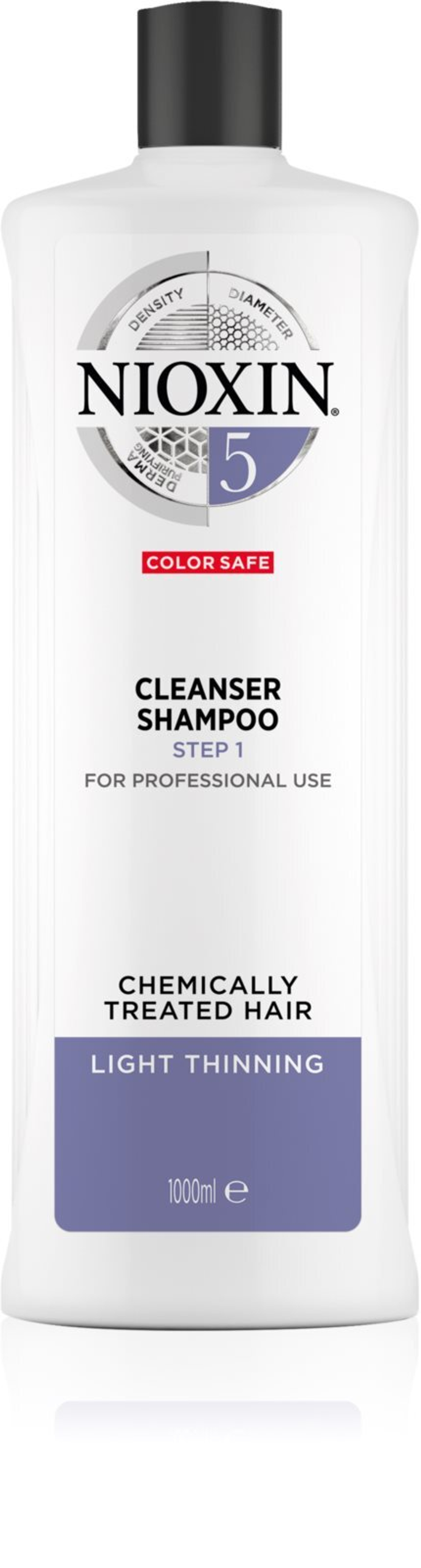 Nioxin System 5 Color Safe Cleanser Shampoo - очищающий шампунь для истонченных окрашенных волос /   1000  ml  / GTIN 8005610495194