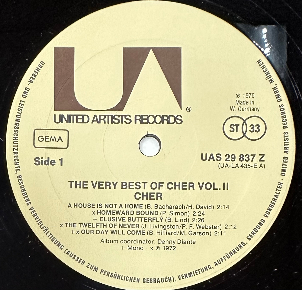 Cher - The Very Best Of Cher Vol. 2 (Германия 1975г.)