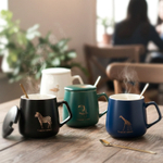 Керамическая кружка с крышкой и ложкой, MR1-5, 400 мл