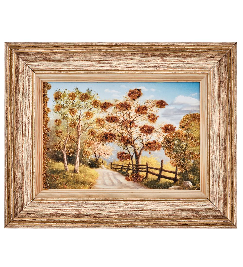 AMB-01/73 Картина «Дорога перемен» (с янтарной крошкой) пласт.рамка 33х42см