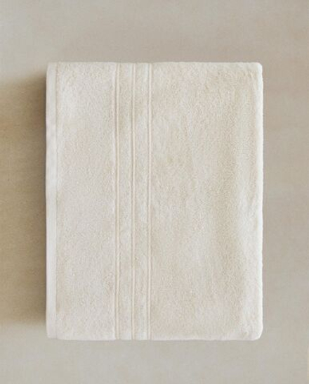 Zara Home - Банное полотенце с бордюром, бежевый, 90х150 см