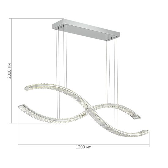 SL6206.103.50 Светильник подвесной ST-Luce Хром/Прозрачный LED 1*50W 3000K ACENO