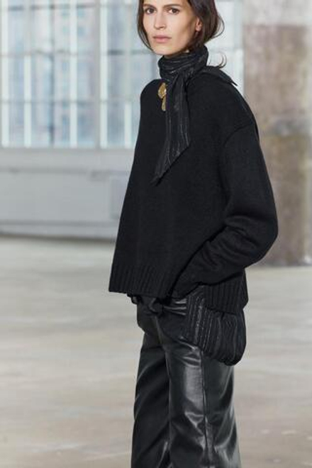 ZARA ОДНОТОННЫЙ СВИТЕР, ЧЕРНЫЙ