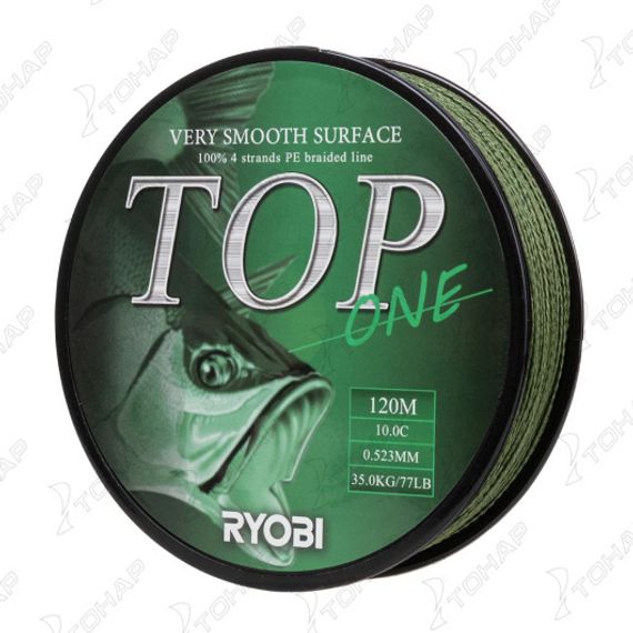 Шнур TOP PE4X-120M 10,0/d-0.523mm Dark green Ryobi