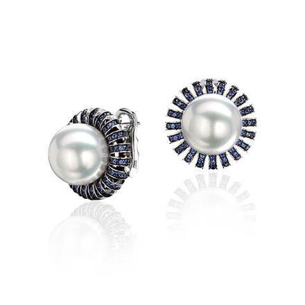 Серьги с жемчугом из белого золота JA-S-210089-2