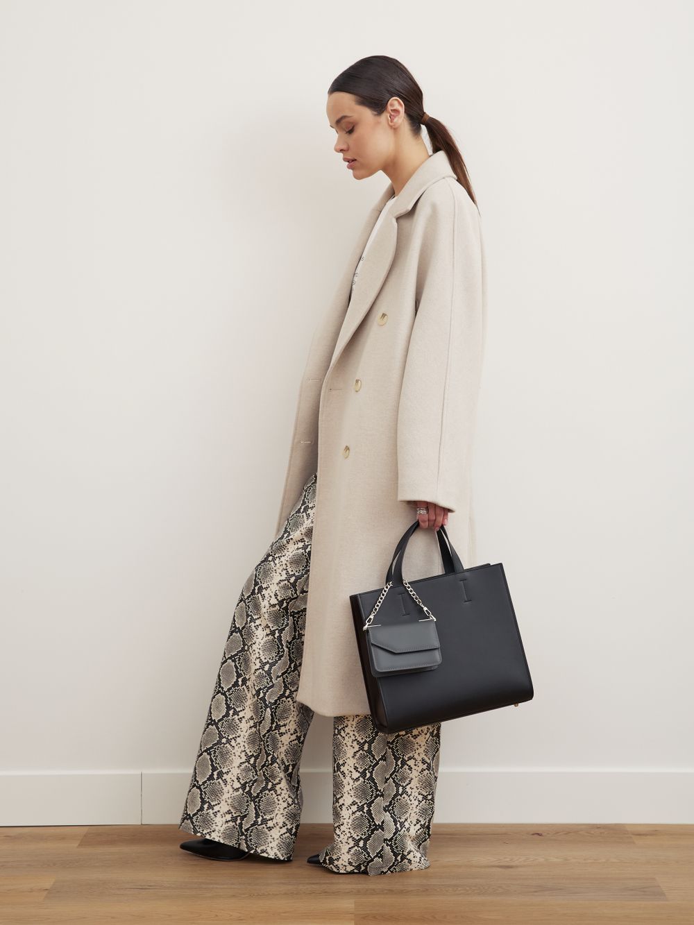 ШОППЕР КВАДРАТНЫЙ ЧЕРНЫЙ|ГРАФИТ|Т.КОРИЧНЕВЫЙ