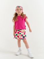 Футболка укороченная без рукавов "Бабл-гам"