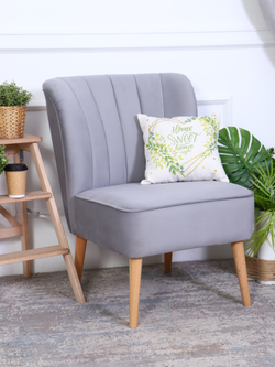 Кресло "Donatello" антивандальный велюр серый/натурал