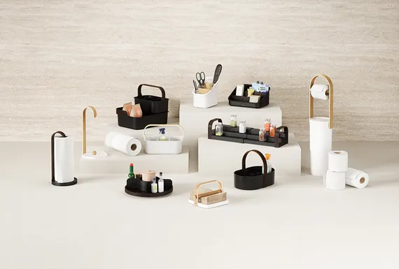 Держатель для бумажных полотенец bellwood, белый/натуральное дерево