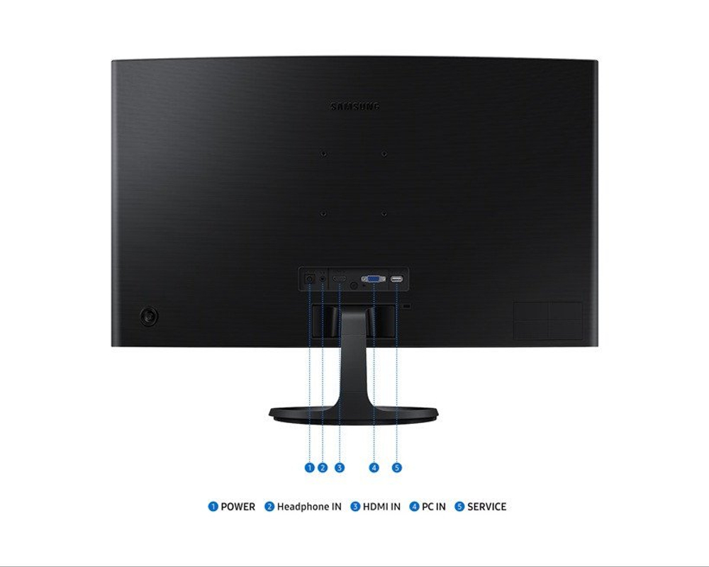Монитор 27" SAMSUNG LS27D364GAIXCI VA R1800 1920x1080 100Hz 4мс 250кд/м2 3000:1 1xHDMI 1xDSub Черный