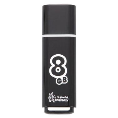 Флэш-диск 8GB (SMARTBUY) Glossy USB 2.0, черный SB8GBGS-K