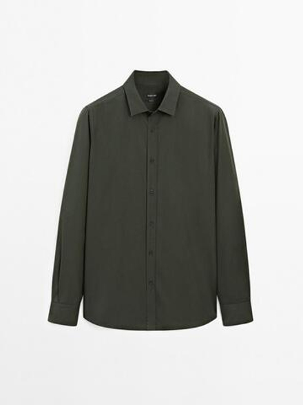 Massimo Dutti Рубашка из 100% хлопка, зеленый
