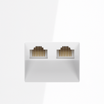 Розетка компьютерная встраиваемая VOLTUM S70 двойная RJ45+RJ45 кат.6, (белый глянцевый)