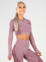 Женский топ Ryderwear Seamless Long Sleeve Crop - Burgundy Marle