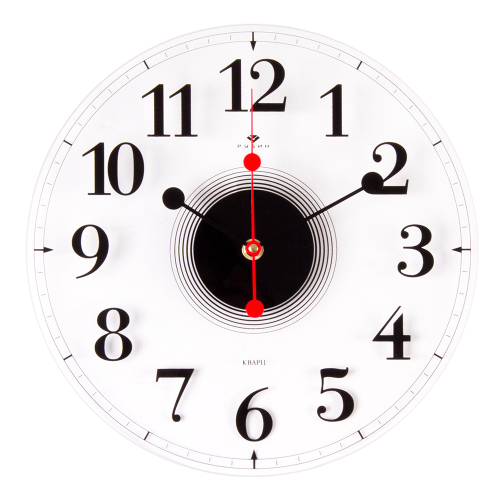 Часы настенные 3030-028 "Стиль 3" прозрачные, открытая стрелка